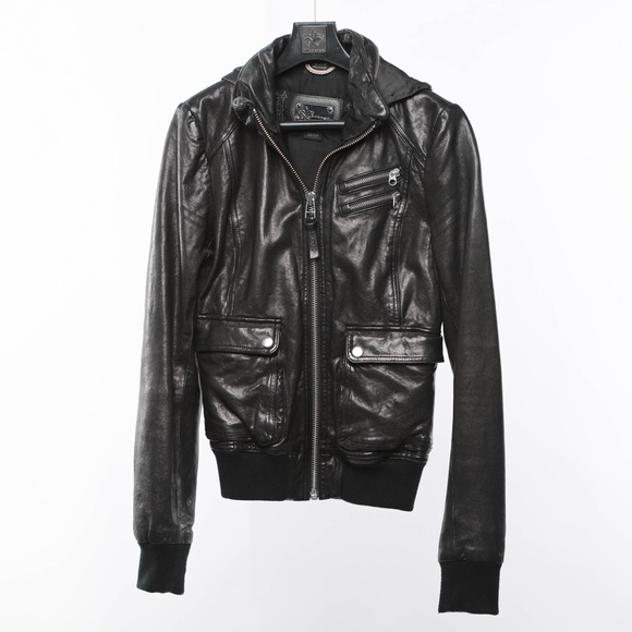 Mackage Leather Jacket with Hood - XS (Excellent Condition) - Picture 6 of 12